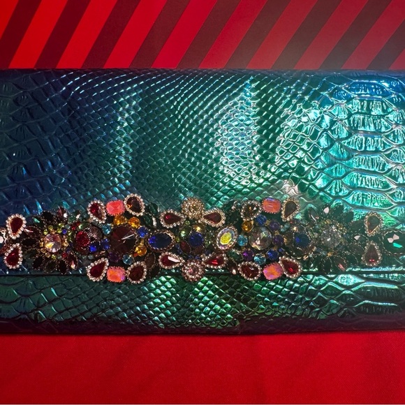 Custom Jeweled B by Bakers Iridescent Clutch Bag – Pre-Owned Statement Piece - Picture 2 of 5